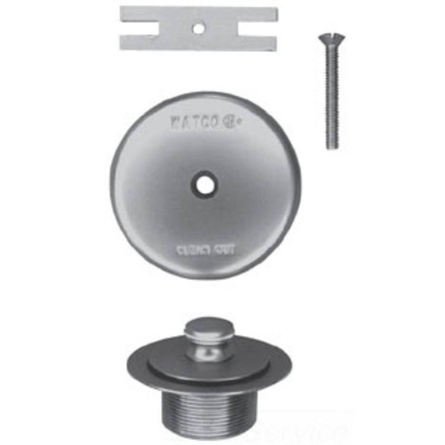 Watco 58080-BN Watco 58080-BN Lift & Turn Brushed Nickel Single-Hole Overflow Plate Assembly