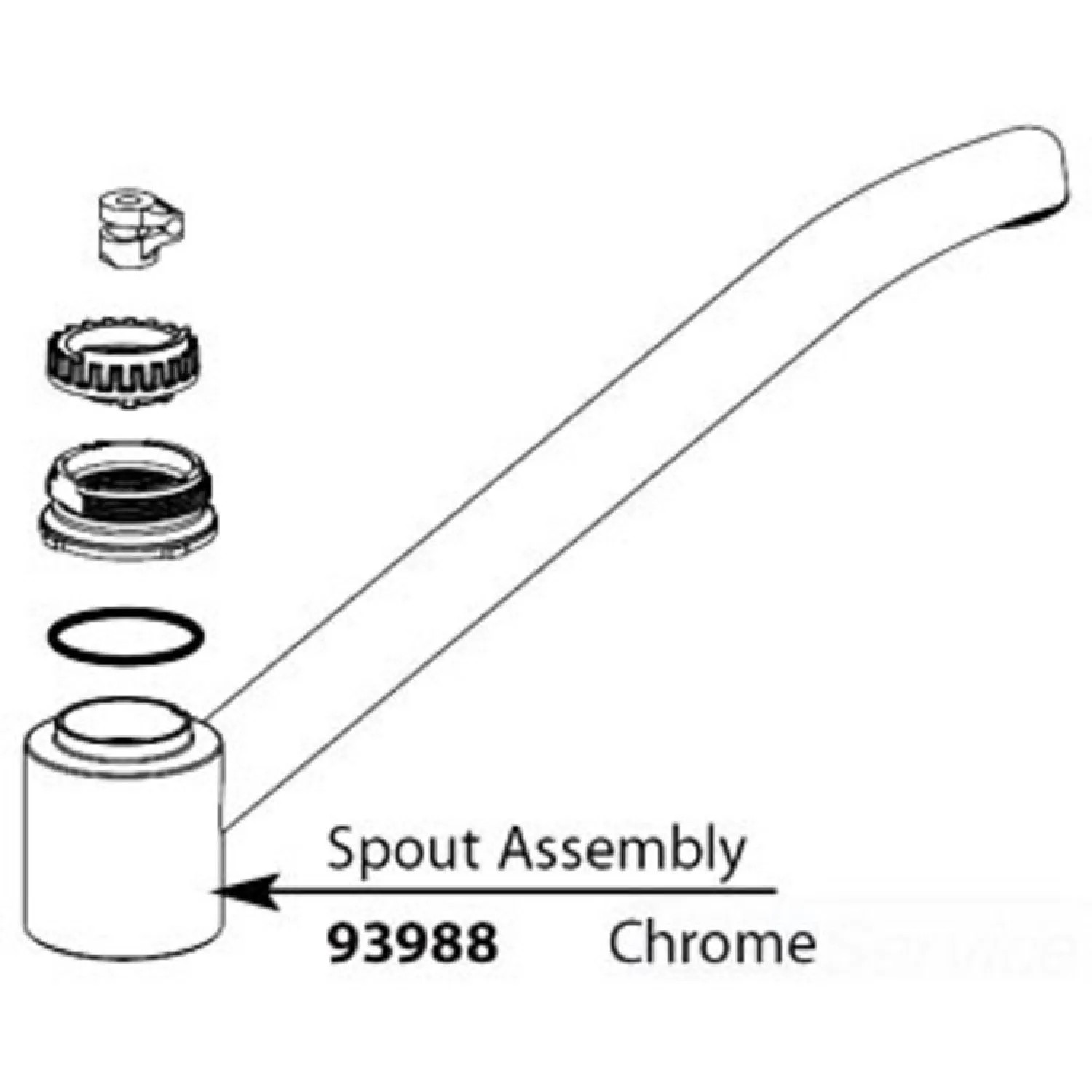 Moen 93988W Moen 93988W Glacier Spout Kit - Replacement Part
