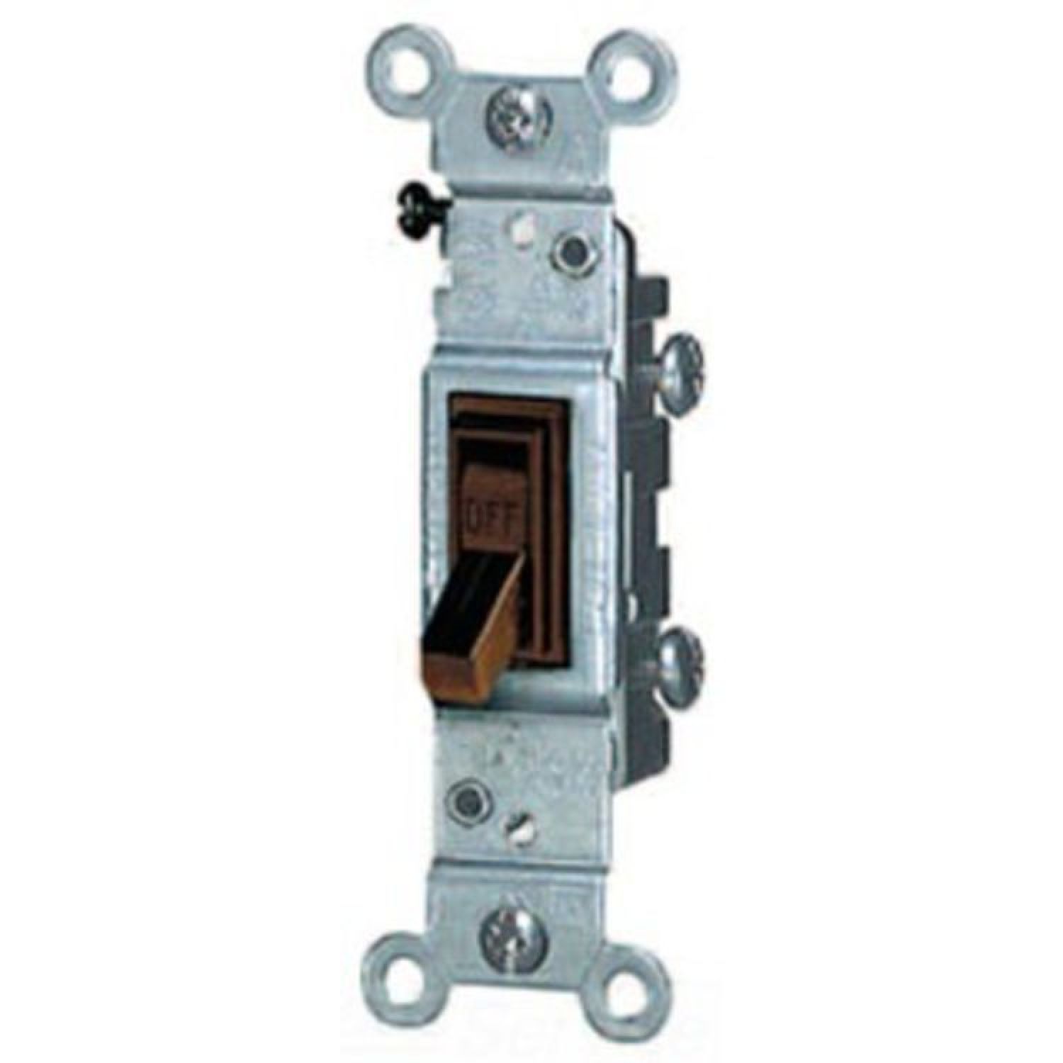 Mars 84727 Mars 84727 Toggle Switch w/ Ground, 20a-120/277V 1P Silent, Brown