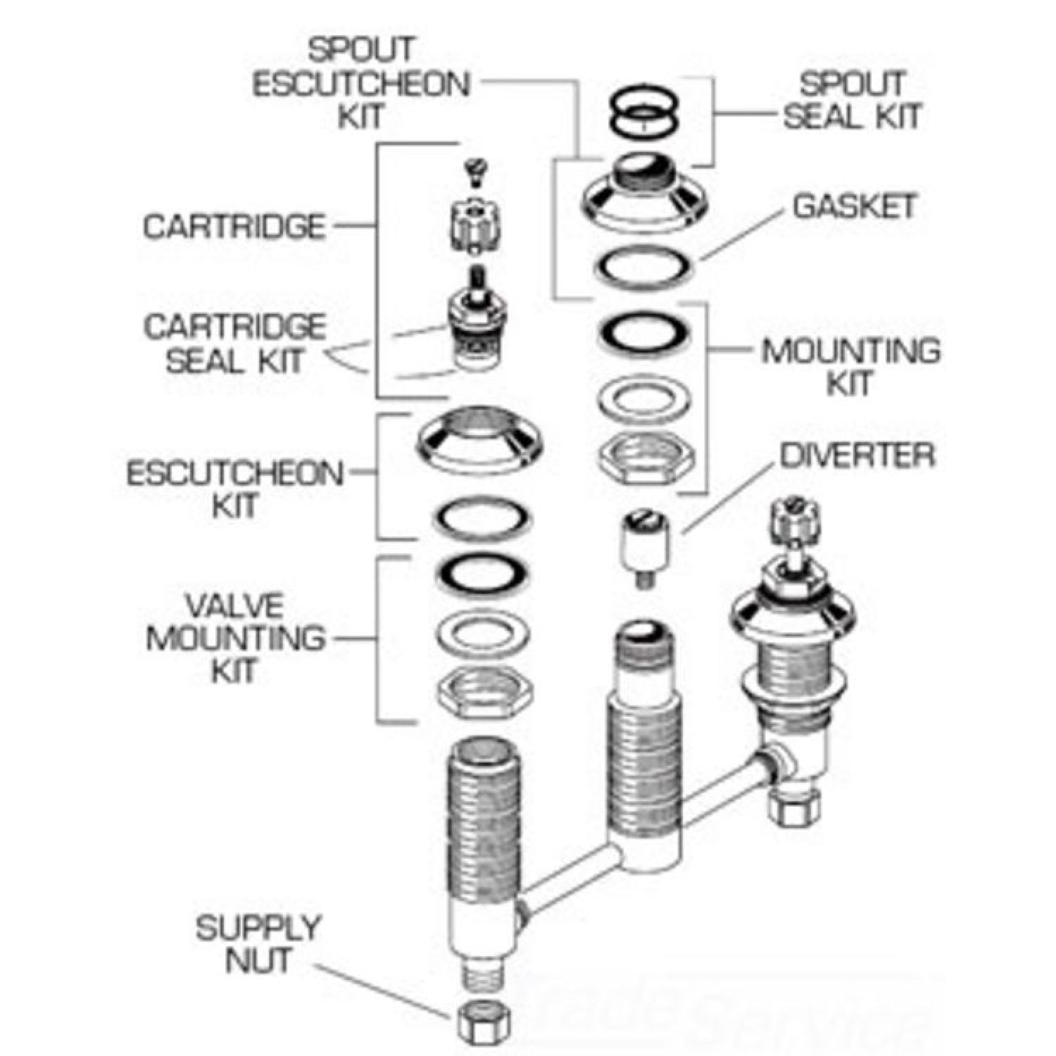 American Standard 030708-0020A American Standard 030708-0020A Escutcheon Kit, Chrome