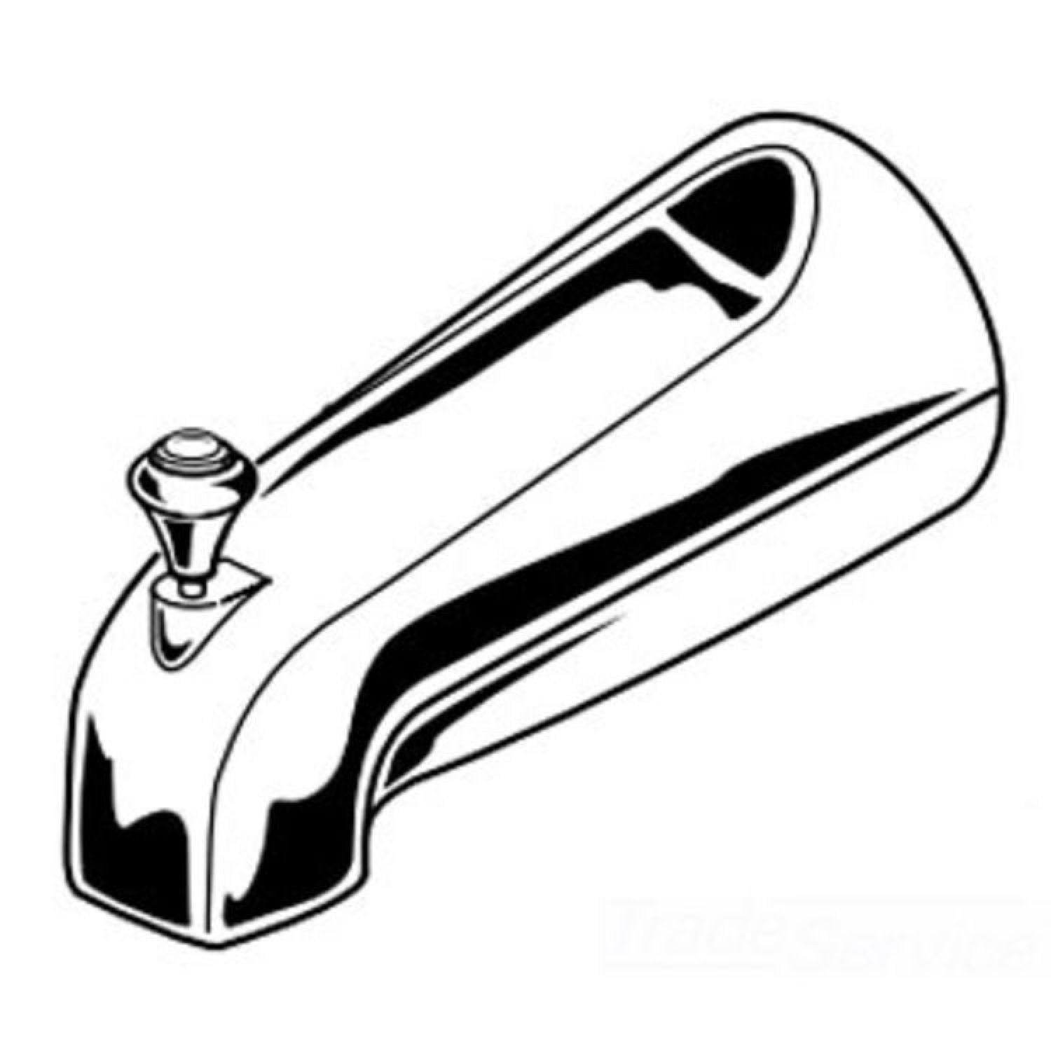 American Standard 060340-0020A American Standard Polished Chrome Williamsburg Tub Diverter Spout with Pull-Up, Wall-Mount, Brass Construction - 060340-0020A