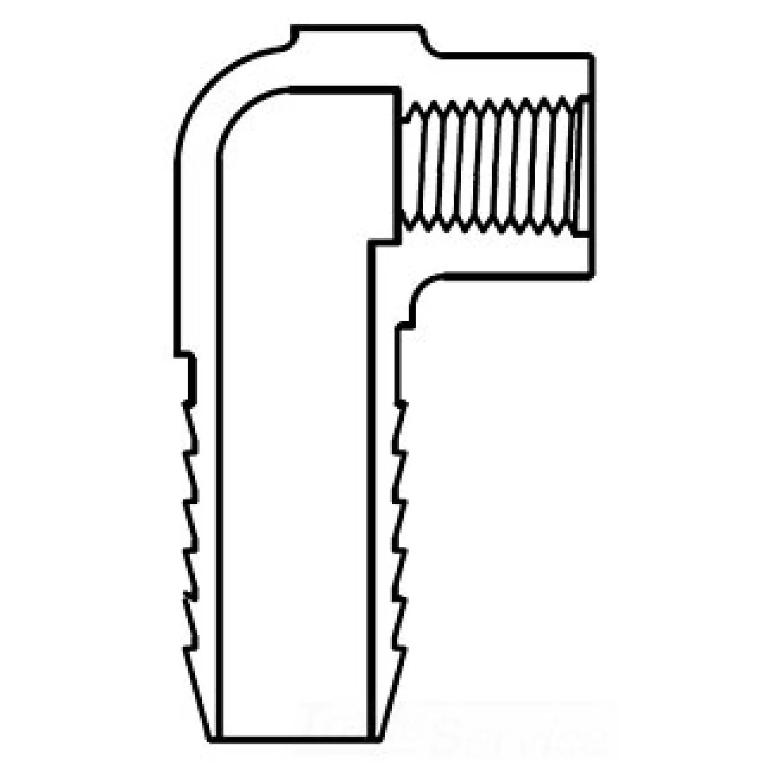 Commodity  1–1/4in Barb x 1/2in FIP Poly Insert Elbow, PVC