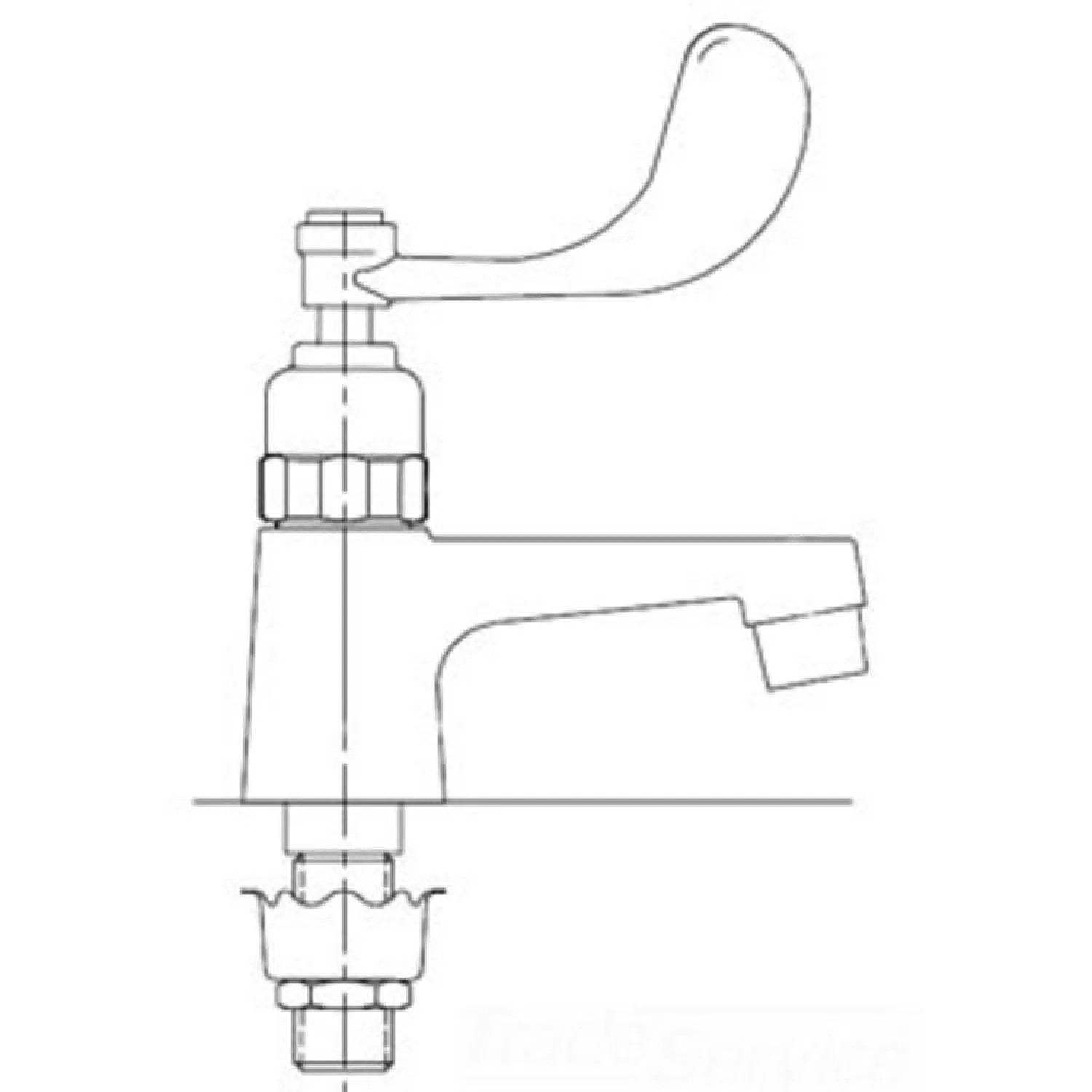 T&S Brass B-0712-01 T&S BRASS B-0712-01 SILL FAUCET, SELF CLOSING METERING VALVE, WRIST HANDLE, VANDAL