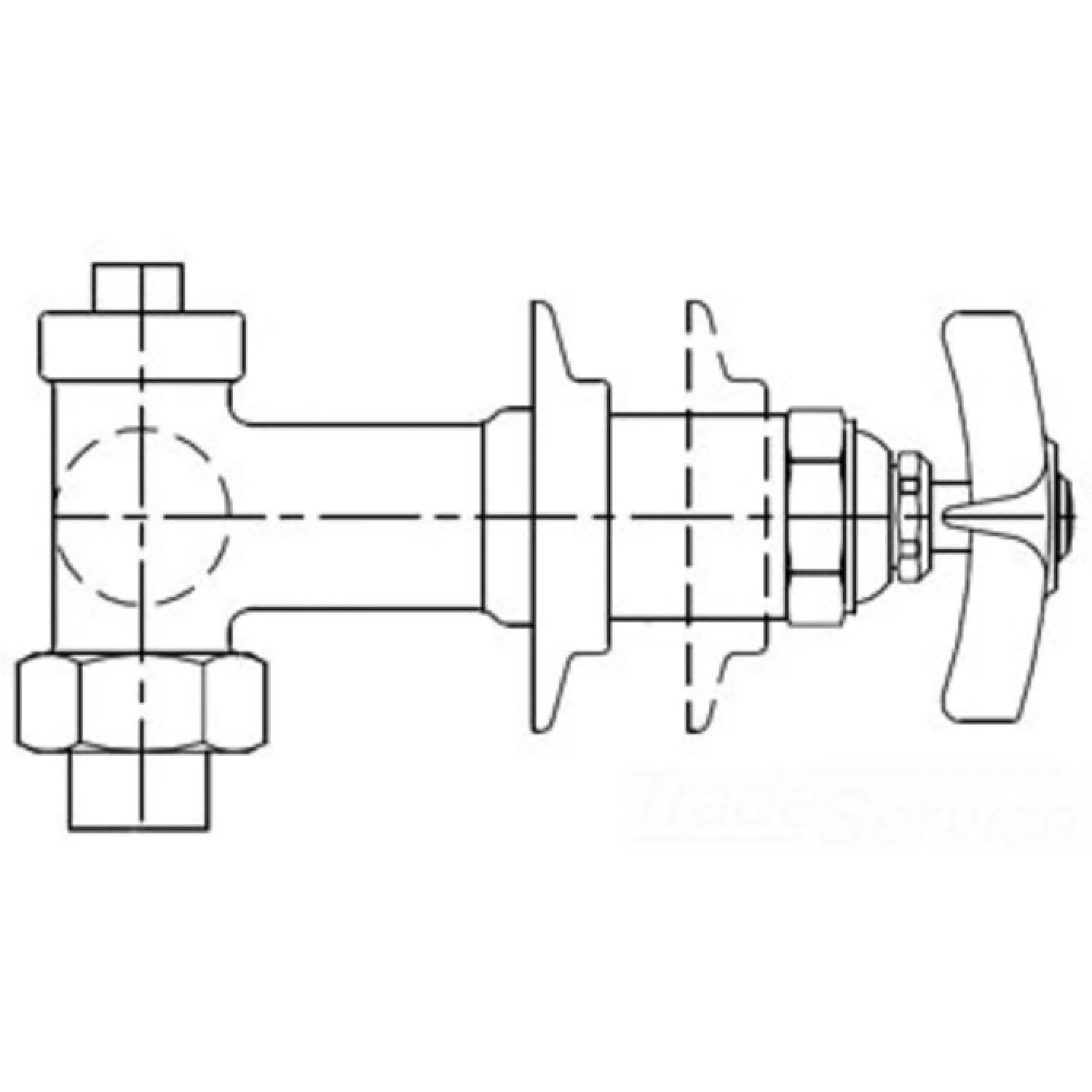 T&S Brass B-1037 T&S BRASS B-1037 CONCEALED BYPASS MIXING VALVE, SOLDER UNION INLETS FOR 5/8