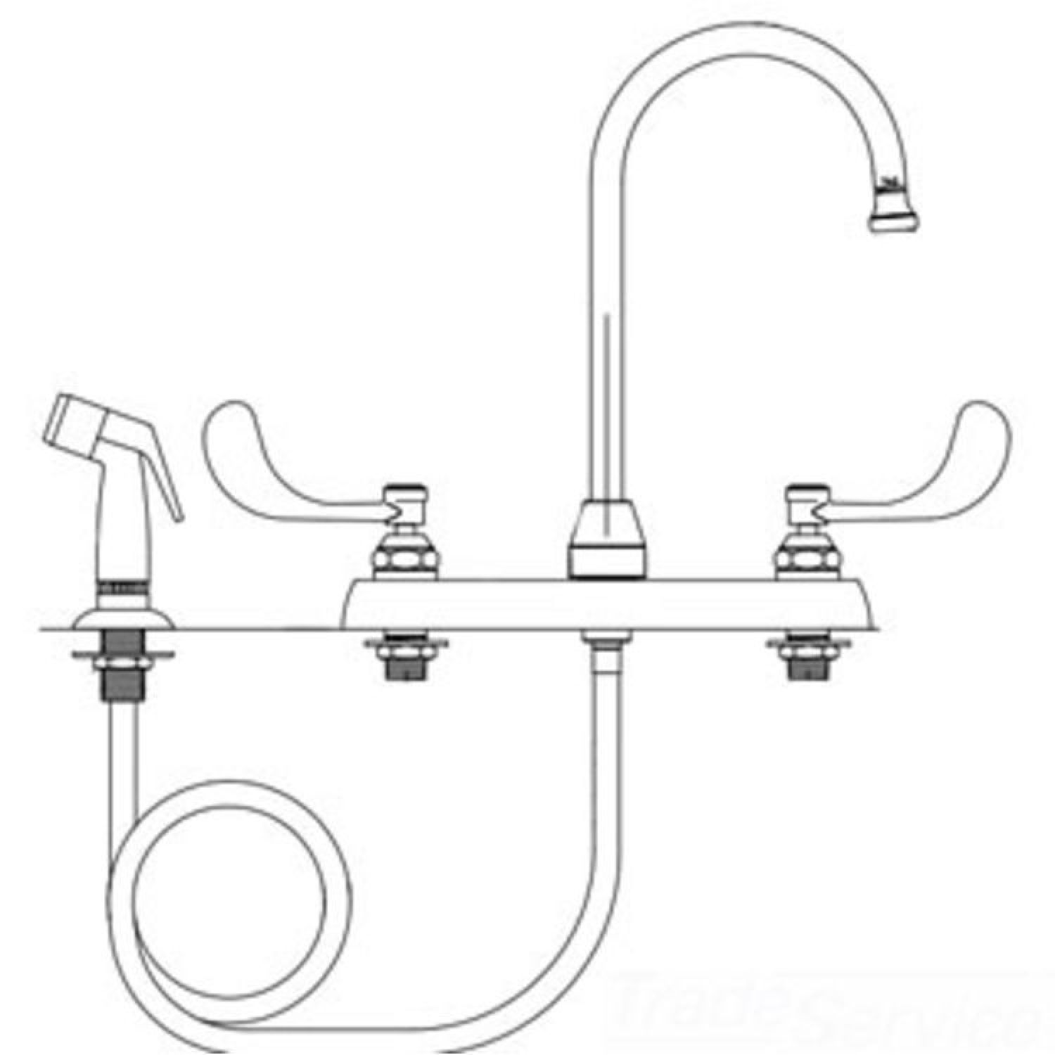 T&S Brass B-1172-07-WH4 T&S Brass B-1172-07-WH4 Workboard Faucet