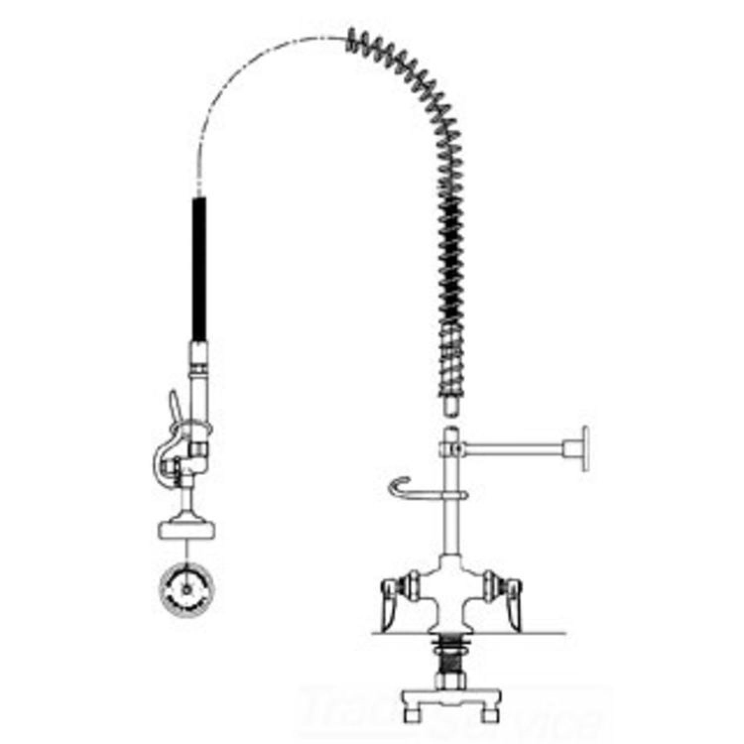 T&S Brass B-2244-B T&S BRASS B-2244-B PRE-RINSE, SPRING ACTION, SINGLE HOLE BASE, 4