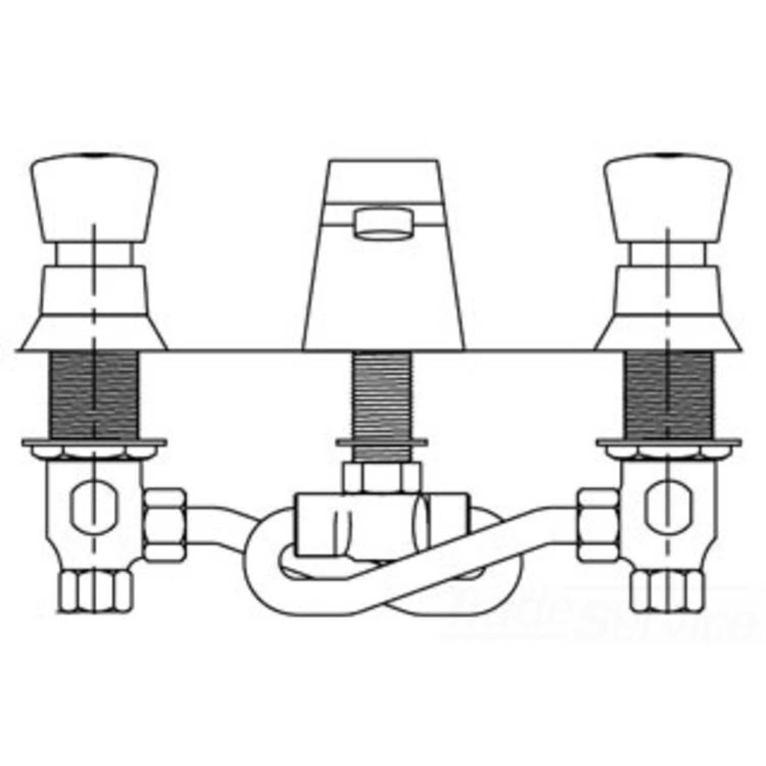 T&S Brass B-2483 T&S BRASS B-2483 LAVATORY FAUCET, PUSH-BUTTON SELF-CLOSING, FLEX LINES, 5