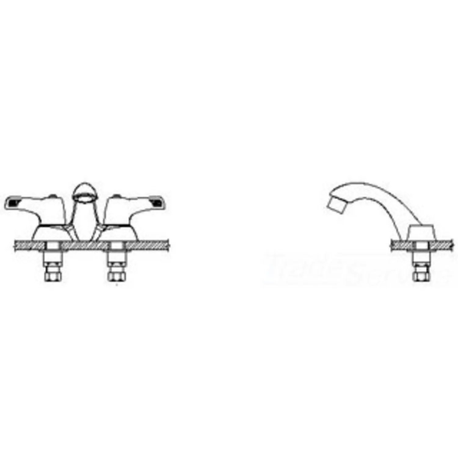 Delta 21C343-TI Delta 21C343-TI Tech 2-Handle Cast Centerset Lavatory Faucet, Hooded Lever, Open Grid Strainer, Standard Aerator, Temp Indicators, Chrome