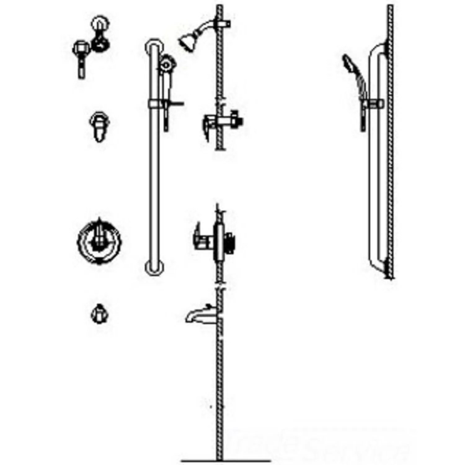 Delta T13H932-25 Delta T13H932-25 T13H Series Chrome Commercial Shower Trim