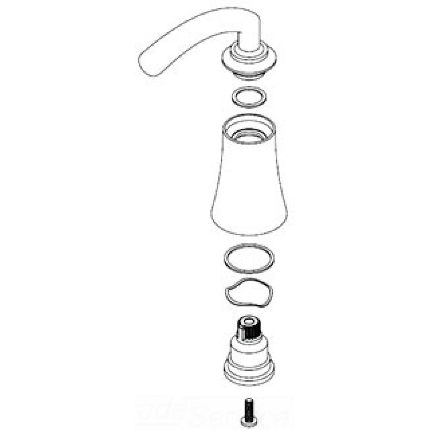 Moen 128876BN Moen 128876BN Part Handle Assembly, Hot