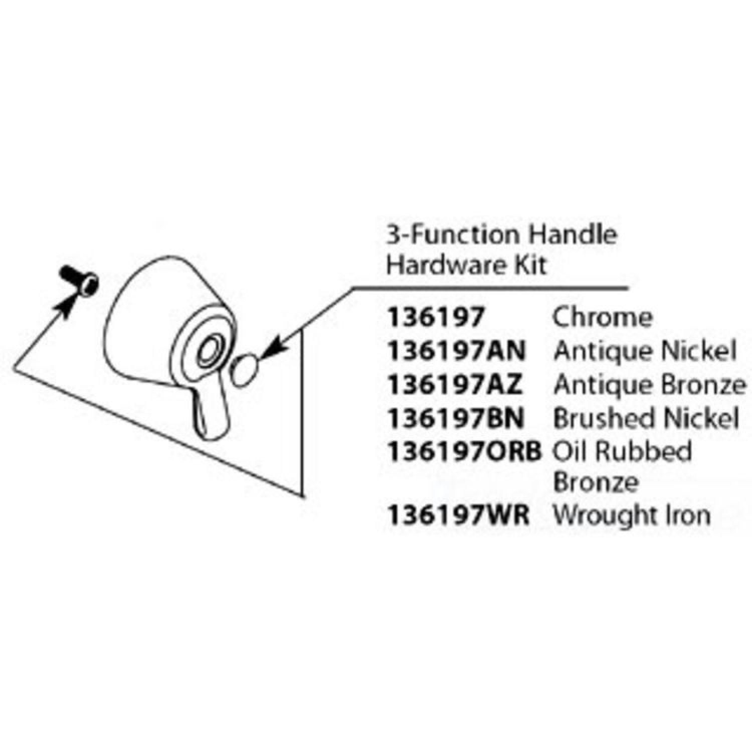 Moen 136197NL Moen Kingsley Part Three-Function Plug Button And Screw Kit - Nickel (136197NL)