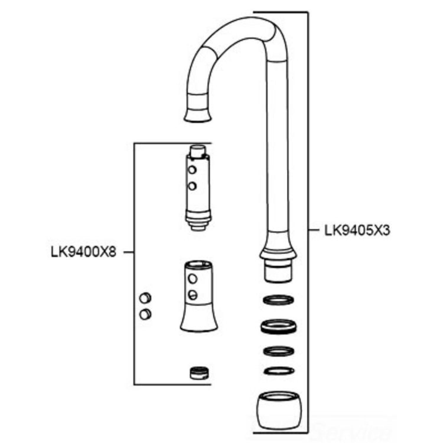 Elkay LK9405X3CR Elkay LK9405X3CR Replacement Pulldown Spout, Chrome