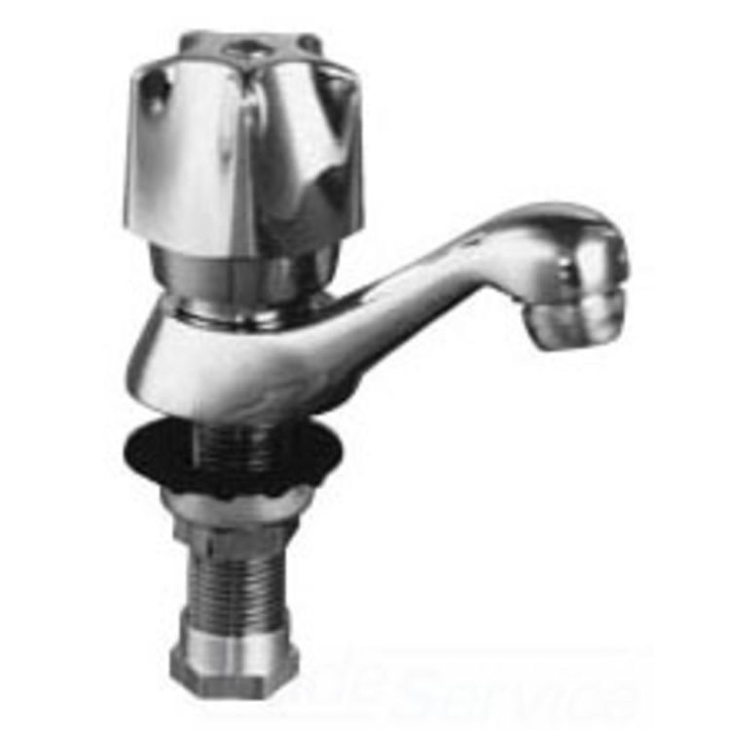 Delta 23C1049 Delta 23C1049 CER-TECK Single Basin Lavatory Faucet, Self Close 5-Fluted, Standard Aerator, Chrome
