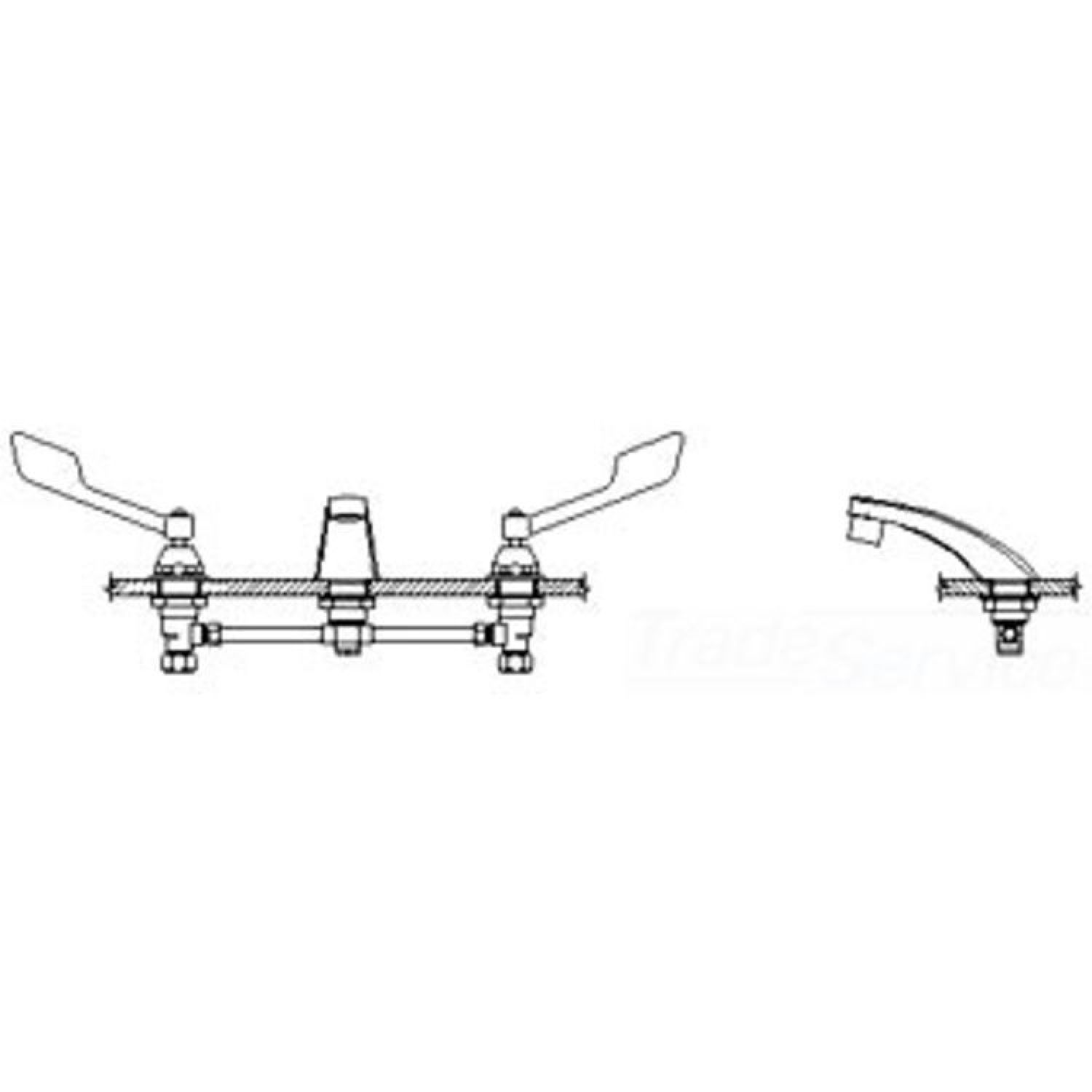 Delta 23C325 Delta 23C325 TECK Widespread Lavatory Faucet, Cast Spout, Wrist w/ Sanitary Blade, No Pop-Up, VR Laminar, Chrome