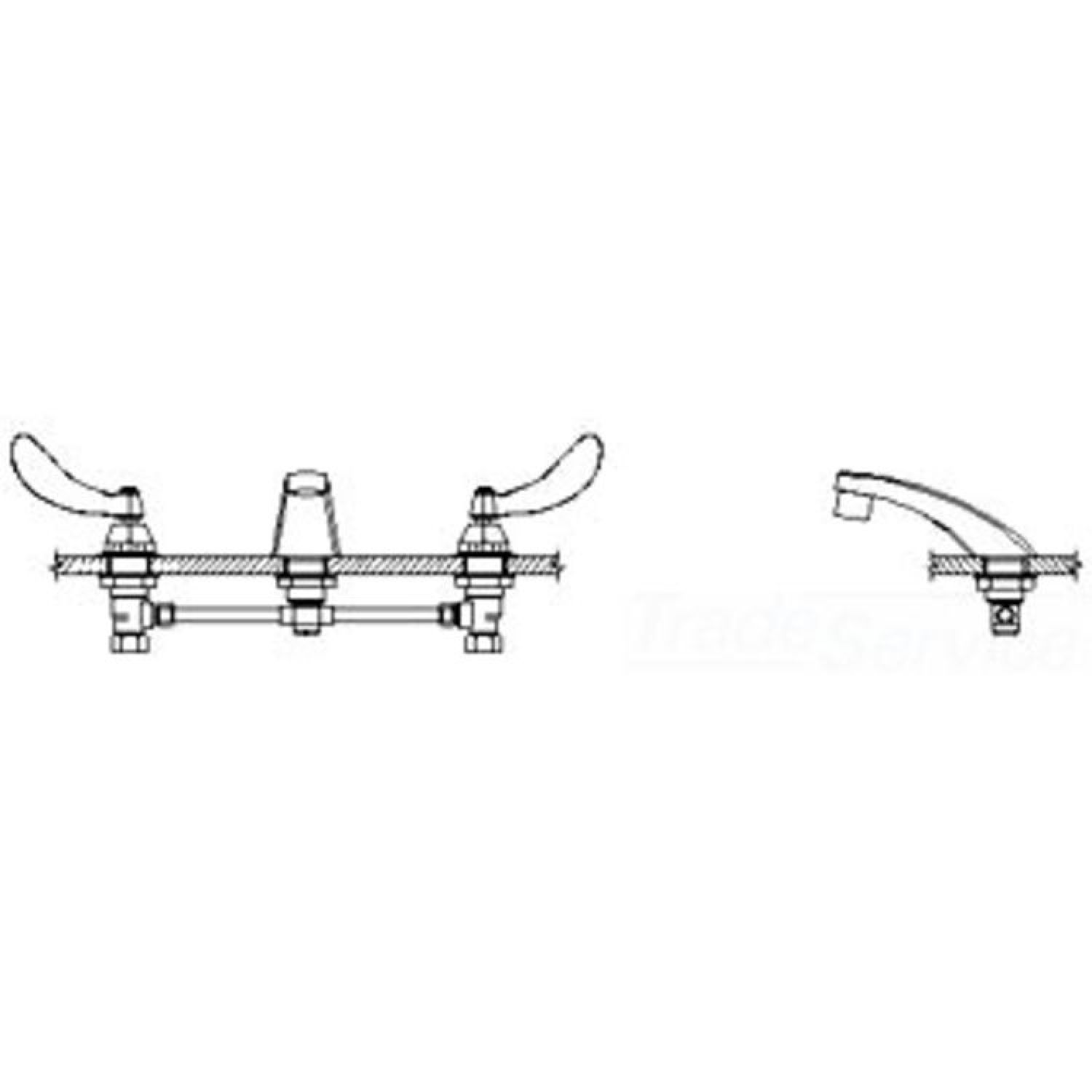 Delta 23C334 Delta 23C334 TECK Widespread Lavatory Faucet, Cast Spout, Blade w/ Sanitary Hood, No Pop-Up, VR Aerator, Chrome