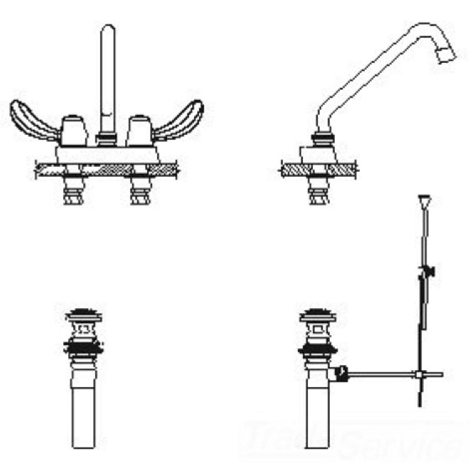 Delta 27C5222 Delta 27C5222 CER-TECK 2-Handle Cast Centerset Lavatory Faucet w/ Pop-Up, 8