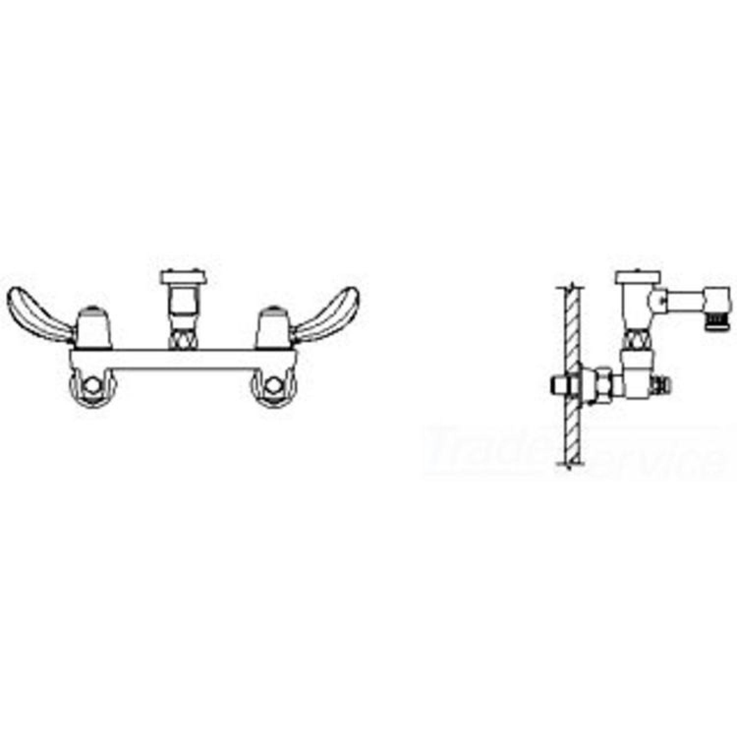 Delta 28C8082 Delta 28C8082 CER-TECK Wallmount Service Faucet, Rigid 5.5