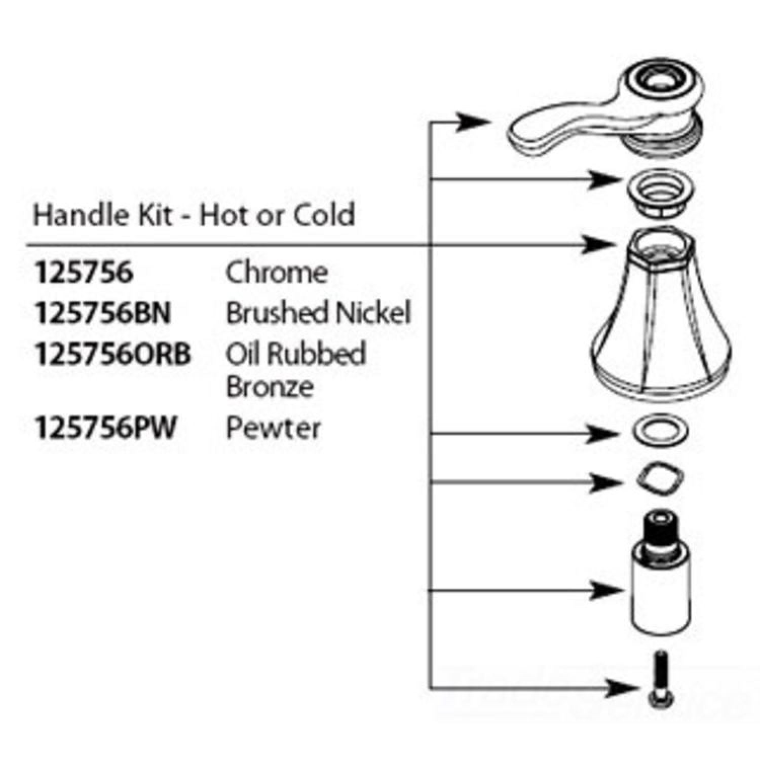 Moen 125756BN Moen 125756BN Part Handle Kit, Widespread Lavatory
