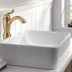 Click here to see Delta 794-CZ-DST Delta Linden Champagne Bronze Vessel Lavatory Faucet with 5