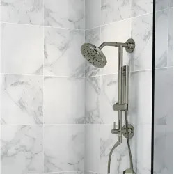 Click here to see Moen S176EPBN Moen 7in Single-Function Rainshower Shower Head, Round, Immersion Technology, LifeShine Finish, Eco-Performance, 1.75 GPM, Self-Pressurizing, Brushed Nickel - S176EPBN