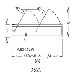 Click here to see Shoemaker 3520-12X20 12X20 Horizontal Mount Air Up Pressure Relief Damper (Aluminum) - Shoemaker 3520