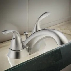 Click here to see Delta 2523LF-SSMPU Delta Classic Two-Handle Centerset Bathroom Faucet with Metal Pop-Up, Deck Mount, ADA, Lever Handles, 1.2 GPM, Stainless - 2523LF-SSMPU
