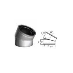 Click here to see M&G DuraVent 99266SS DuraVent 12DT-E30SS 12-Inch DuraTech 30 Degree Stainless Steel Elbow