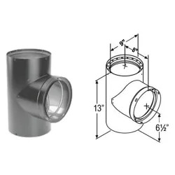 Click here to see M&G DuraVent 8855 DuraVent 8DVL-T DVL 8-Inch Double-Wall Black Tee w/ Clean-Out Cap