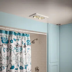 Click here to see Broan 164 Broan-NuTone Ceiling Bathroom Exhaust Fan with Infrared Heater, 70 CFM - 164