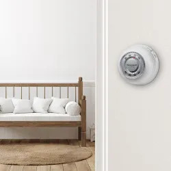 Click here to see Honeywell T87N1000 Resideo Round Manual Thermostat for 1 Heat and 1 Cool Stages, Premier White - T87N1000