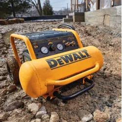 Click here to see Black & Decker D55146 DEWALT 1.6 HP 4.5-Gallon Heavy-Duty Electric Wheeled Compressor, 225 PSI - D55146