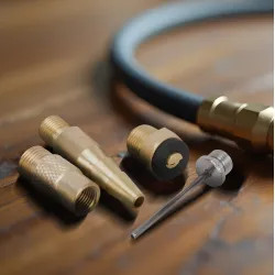 Click here to see Pro Source FDQ910 ProSource 4-Piece Air Inflation Kit, Brass/Steel, Brass/Silver, Brass/Nickel Plated - FDQ910