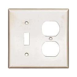 Click here to see Arrow Hart 2138W-BOX Arrow Hart 2138 Combination Standard Wall Plate, 2 Gang, 4-1/2 in L x 4.56 in W x 0.08 in T, White