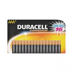 Click here to see Duracell MN2400B16 Duracell Coppertop MN2400B16 1.5-Volt AAA Alkaline Battery, Set of 16
