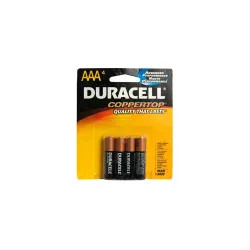 Click here to see Duracell MN2400B4Z AAA Duracell Coppertop MN2400B4Z 1.5-Volt AAA Alkaline Battery, Set of 4