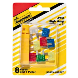 Click here to see Bussman BP/ATC-AH8-RPP Bussmann BP/ATC-AH8-RPP High Amperage Emergency Automotive Fuse Kit, 9 Pieces