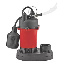 Click here to see Red Lion RL-SP25T Red Lion Submersible Thermoplastic Sump Pump with Tethered Switch, 2900 GPH, 1/4 HP, 8' Cord, 1-1/2 FNPT, PSC Motor - RL-SP25T (14942739)
