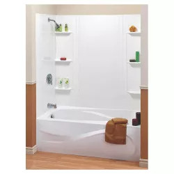 Click here to see Maax 101604-000-129 Maax 101604-000-129 5-Piece Bathtub Wall Kit, 48 - 60 in L X 31 in W X 59 in H, Polystyrene