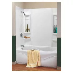 Click here to see Maax 101594-000-129 Maax Finesse 101594-000-129 5-Piece Bathtub Wall Kit, 48 - 61 in L X 30 - 34 in W X 59 in H, White