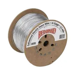 Click here to see Keystone Wire 85611 Red Brand 85611 Electric Fence Wire, 14 ga Wire, 1/2 mile L, Steel, Galvanized