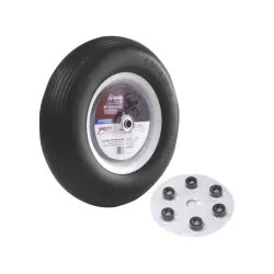 Click here to see Martin Wheel 408RBPU32 Martin Wheel 408RBPU32 Flat Free General Purpose Wheelbarrow Wheel With Universal Hub, White Rim