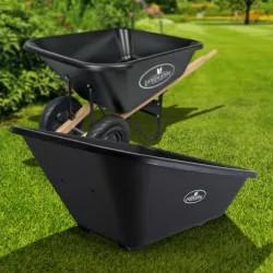 Click here to see Landscapers Select 34572 Landscapers Select Wheelbarrow Tray, 8 Cubic Foot Capacity, Polymer, Black - 33637