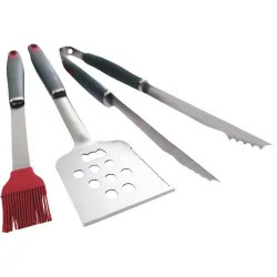 Click here to see GrillPro 40025 GrillPro 40025 3-Piece Tool Set, Stainless Steel Blade, Resin Handle