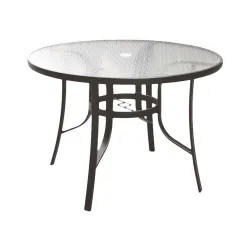 Click here to see Seasonal Trends T6C42AO1BK Living Accents Belvedere Dining Table 42 in W X 29 in D X 42 in H, Round, Glass