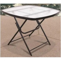 Click here to see Seasonal Trends T5E36KR1J33 T5E36KR1J33 Folding Chat Table, 36 in W, Glass