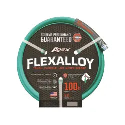Click here to see Teknor 8550-100 Flexalloy 8550-100 Industrial Grade Garden Hose With Stress Arrest, 5/8 in OD x 100 ft L