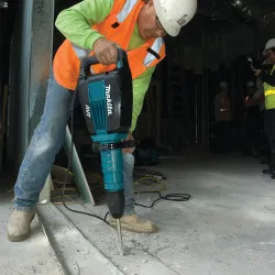 Click here to see Makita HM1214C Makita 27 lb. AVT Demolition Hammer with Rubberized Soft Grip and Anti-Vibration Technology, 14 Amp Motor, Accepts SDS-MAX Bits - HM1214C