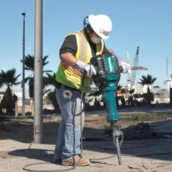 Click here to see Makita HM1812X3 Makita 70 lb. Advanced AVT Breaker Hammer with Premium Hammer Cart, 15 Amp Motor with 870 BPM, Accepts 1-1/8