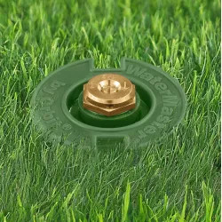 Click here to see Orbit 54025 Orbit WaterMaster Half Circle Plastic Flush Sprinkler Head with Brass Nozzle, 15' Spray Distance - 54025