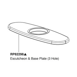 Click here to see Peerless RP82298 Peerless Apex 3-Hole Chrome Escutcheon Plate - RP82298